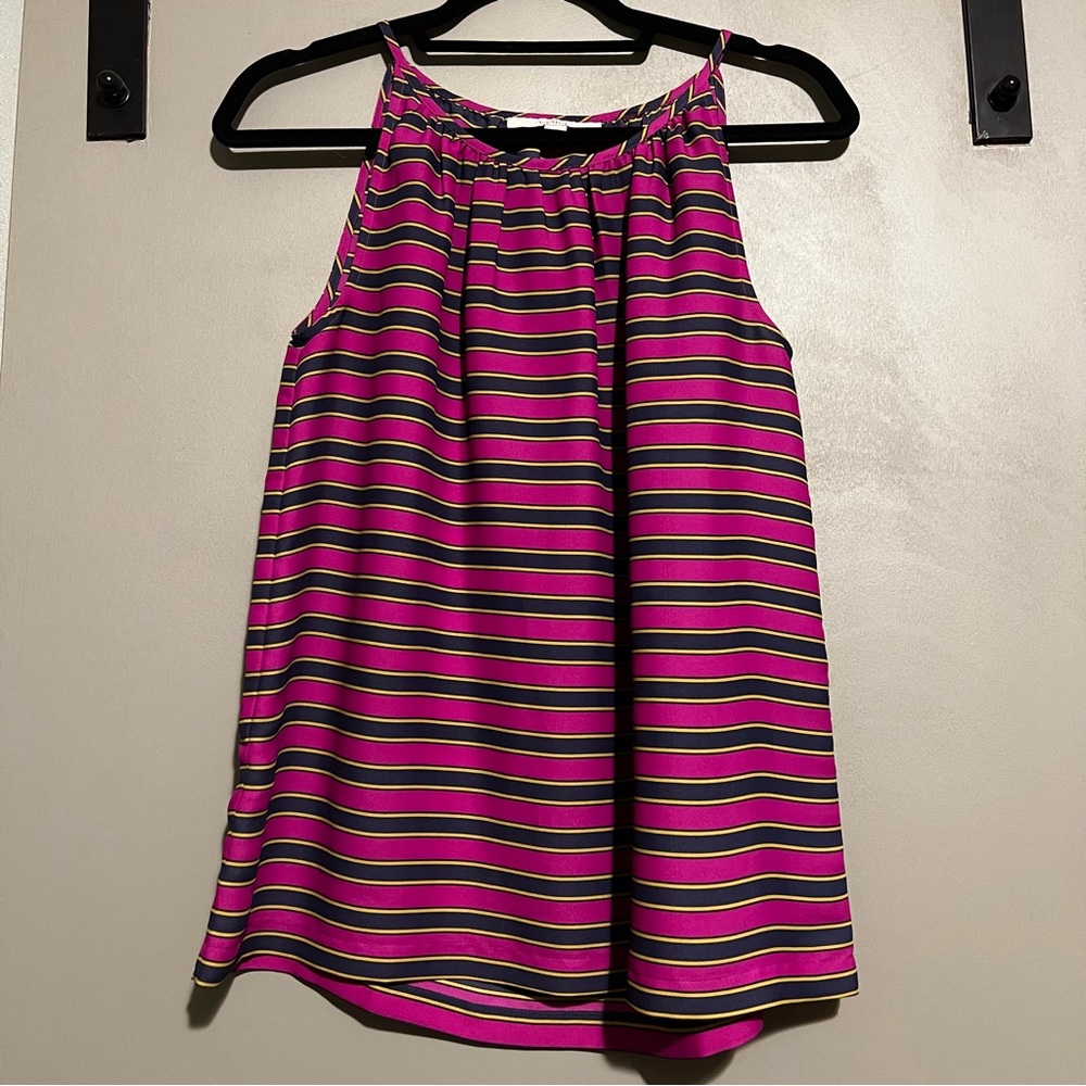 CLOSET CLOSING Boat Neck Ann Taylor Loft Tank Blouse Stripes Purple Blue Green